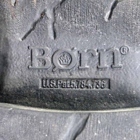 Born Riding Boots Leather Knee High Black Classic Equestrian Side Zip Booties 11 - Picture 8 of 12